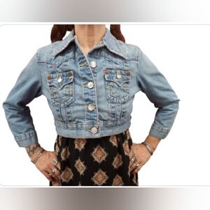 True Religion Jacket- Jimmy Crop Denim Jacket Size Large